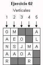 Verticales cómo llenar crucigramas: ejercicio-verticales