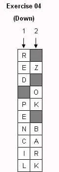 More than one definition (Vertical) Crossword Puzzles: vertical exercise-more than one hint
